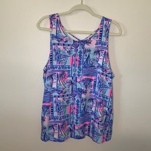 Lilly Pulitzer Kristen Top Whisper Blue Yeah Buoy